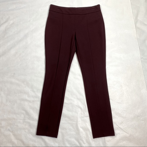 maroon stretch pants